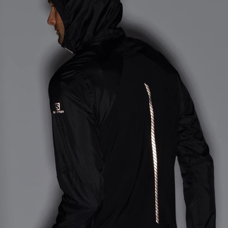 Black Salomon Bonatti Cross Men's Windbreaker | PH 97586K